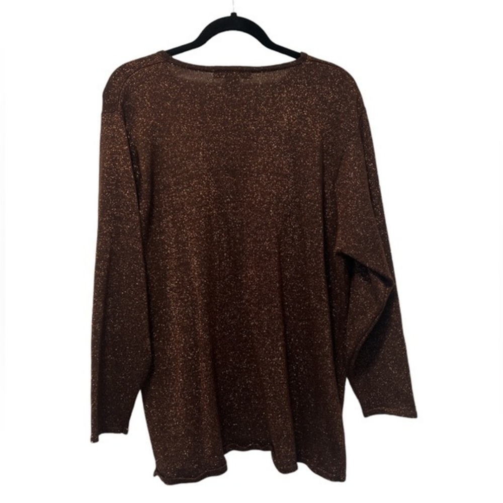 Lane Bryant Women PLUS 14/16 Metallic Shine Sweater EUC Holiday Casual Sparkling - Picture 2 of 5